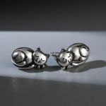 Bortwide "Lazy Cat" Sterling Silver Earrings