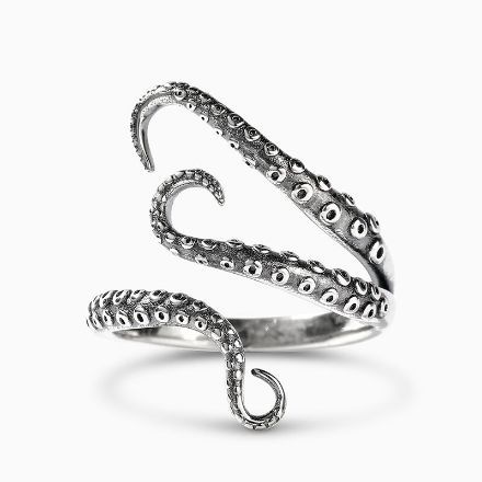 Bortwide "Punk Style" Octopus Design Sterling Silver Open Ring