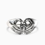 Bortwide "Claddagh" Skull Design Sterling Silver Ring