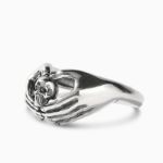 Bortwide "Claddagh" Skull Design Sterling Silver Ring