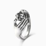 Bortwide "Claddagh" Skull Design Sterling Silver Ring