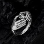 Bortwide "Claddagh" Skull Design Sterling Silver Ring