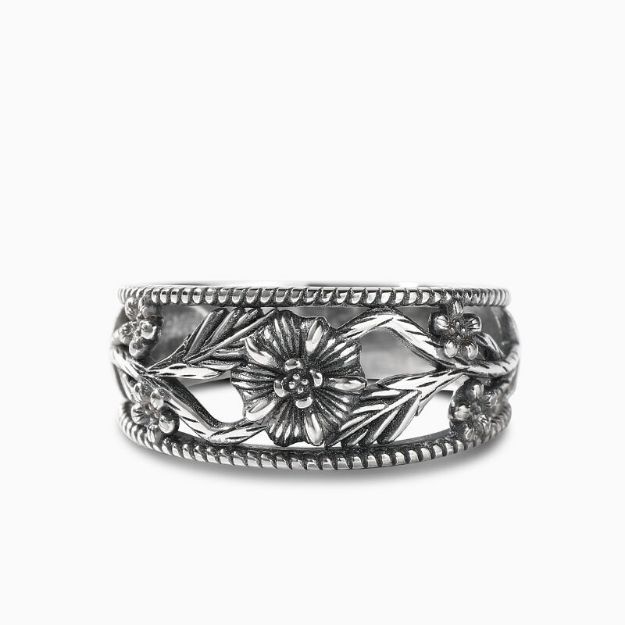 Bortwide "Flower of Life" Sterling Silver Women's Band