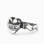 Bortwide "Carved Love" Heart Design Sterling Silver Ring