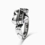 Bortwide "Carved Love" Heart Design Sterling Silver Ring