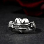 Bortwide "Carved Love" Heart Design Sterling Silver Ring