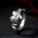 Bortwide "Carved Love" Heart Design Sterling Silver Ring