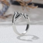 Bortwide "The Finger Pet" Cat Sterling Silver Open Ring