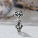 Bortwide "The Finger Pet" Cat Sterling Silver Open Ring