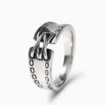 Bortwide "Punk Style" Belt Design Sterling Silver Ring