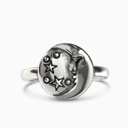 Bortwide "Moon and Stars" Sterling Silver Ring