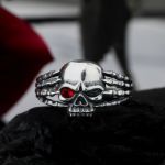 Bortwide "Demon Eye" Skull Skeleton Sterling Silver Ring