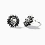 Bortwide "Sunflower Skull" Sterling Silver Earrings