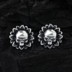 Bortwide "Sunflower Skull" Sterling Silver Earrings