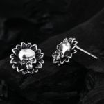 Bortwide "Sunflower Skull" Sterling Silver Earrings