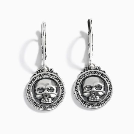 Bortwide "Gothic Skull" Sterling Silver Earrings