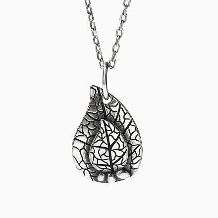 Bortwide "Get Close to Nature" Leaf Sterling Silver Necklace