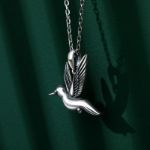 Bortwide "Hummingbird in Flight" Sterling Silver Necklace