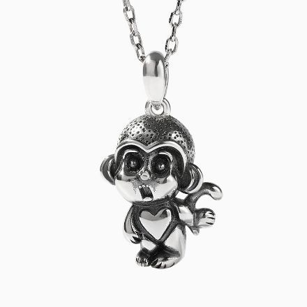 Bortwide "Little Monkey" Sterling Silver Necklace