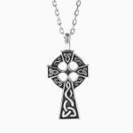 Bortwide "Celtic Trinity" Cross Sterling Silver Necklace