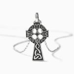 Bortwide "Celtic Trinity" Cross Sterling Silver Necklace