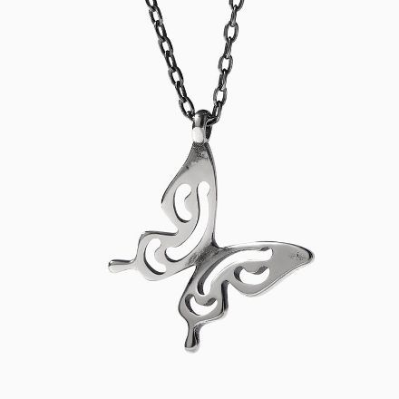 Bortwide "Flying Butterfly" Sterling Silver Necklace