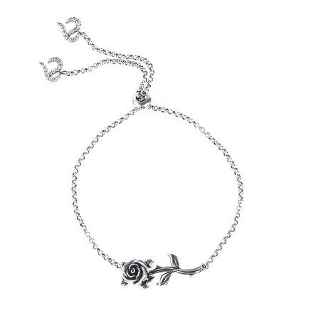 Bortwide Heart Leaves Rose Branch Bracelet