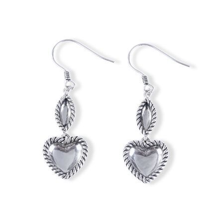 Bortwide Rope Heart Earrings