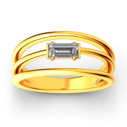 Bortwide Split Shank Emerald Cut Sterling Silver Ring