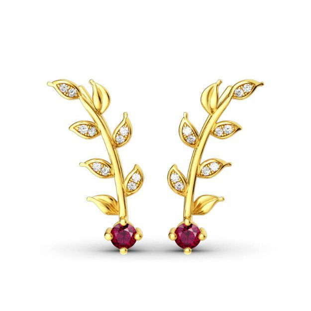 Bortwide Golden Leaves Earring Climber