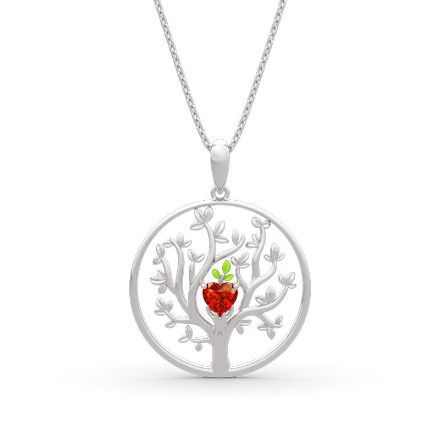 Bortwide "Tree of Life" Heart Cut Sterling Silver Necklace