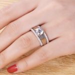 Bortwide 3PC Round Cut Sterling Silver Ring Set