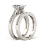 Bortwide Exquisite Princess Cut Sterling Silver Ring Set