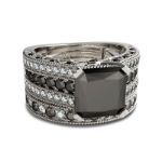 Bortwide Princess Cut Sterling Silver Ring Set