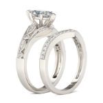 Bortwide Milgrain Marquise Cut Sterling Silver Ring Set