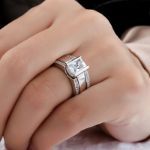 Bortwide 3PC Stackable Radiant Cut Sterling Silver Ring Set