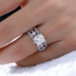 Bortwide Geometrical Princess Cut Sterling Silver Ring Set