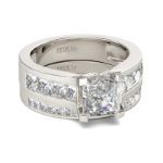 Bortwide Classic Princess Cut Sterling Silver Ring Set