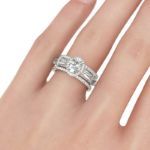 Bortwide Halo Oval Cut Sterling Silver 3PC Ring Set