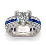 Bortwide Interchangeable Princess Cut Sterling Silver  Ring Set