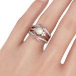 Bortwide Two Tone Faux Pearl Sterling Silver Enhancer Ring Set