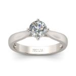 Bortwide Classic Solitaire Round Cut Sterling Silver Ring