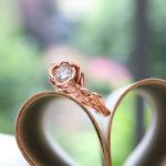 Bortwide Rose Gold Tone Flower Design Round Cut Sterling Silver Ring