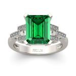 Bortwide Art Deco Emerald Cut Sterling Silver Ring