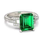 Bortwide Art Deco Emerald Cut Sterling Silver Ring