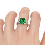 Bortwide Art Deco Emerald Cut Sterling Silver Ring