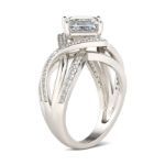 Bortwide Interwoven Princess Cut Sterling Silver Ring