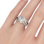 Bortwide Interwoven Princess Cut Sterling Silver Ring