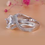 Bortwide Interwoven Princess Cut Sterling Silver Ring