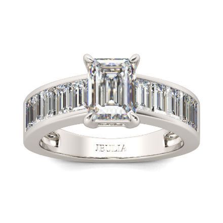 Bortwide Classic Emerald Cut Sterling Silver Ring